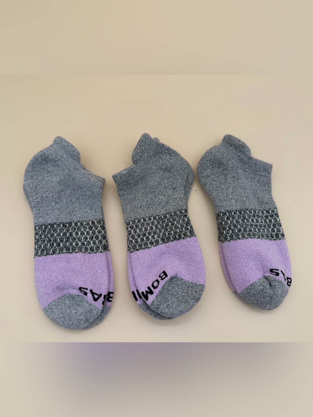 Bombas Women's Tri-Block Ankle Sock 3 pairs Size Medium New without tag